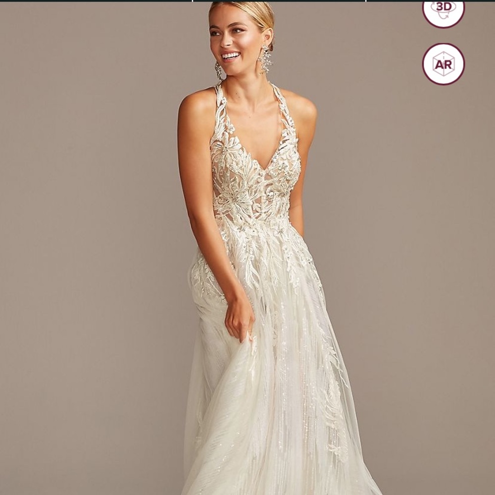 Beautiful size two ivory wedding dress